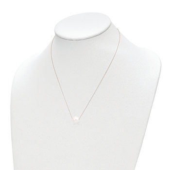 Freshwater Cultured Pearl Station Necklace In 10K Gold 17 Inch