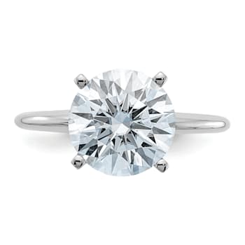 Rhodium Over 14K White Gold 3 ct. D E F Pure Light Round Moissanite
Solitaire Ring