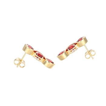 Red Cubic Zirconia 18k Yellow Gold Over Silver January Birthstone
Earrings 7.99ctw