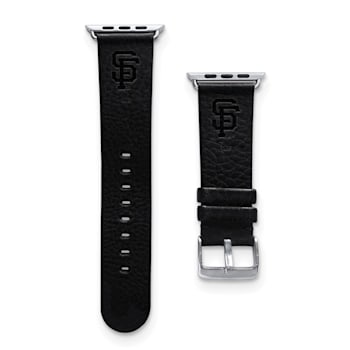 Gametime MLB San Francisco Giants Black Leather Apple Watch Band
(42/44mm M/L). Watch not included.