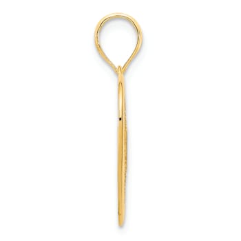 14k Yellow Gold Textured Fancy Heart Pendant