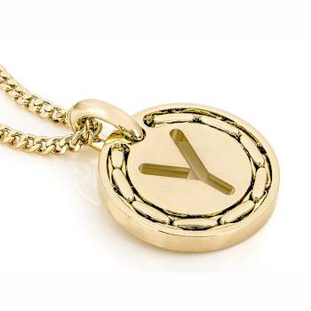 Cardano Initial Y Pendant Necklace In 18K Gold Over Bronze