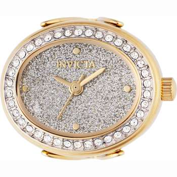 Invicta Mini 24mm White Dial Yellow Stainless Steel Band Quartz Ring Watch