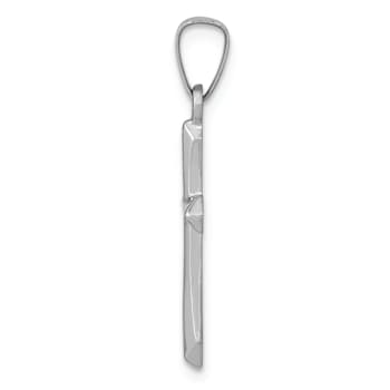 Rhodium Over 14k White Gold Polished Cross Pendant