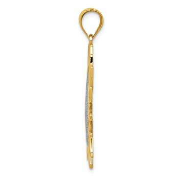 14K Two-tone Gold  Sun Filigree Pendant