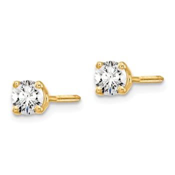 14K Yellow Gold Lab Grown Diamond 1/3ctw VS/SI GH Screw Back 4 Prong Earrings
