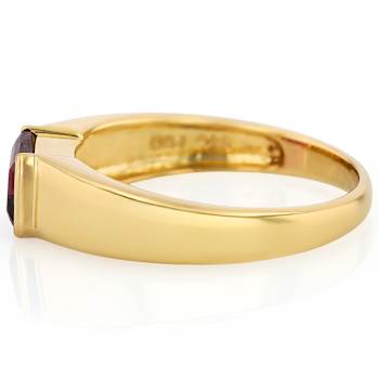 Grape Color Garnet Rectangular Octagonal Band Ring In 18K Gold Over
Sterling Silver 1.02ctw