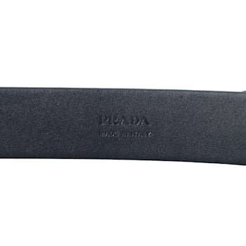 Prada Mens Navy Saffiano Leather Belt Silver Belt Buckle Size 100/40
