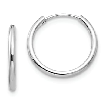 Rhodium Over 14K White Gold Endless Hoop 3 Pair Earring Set