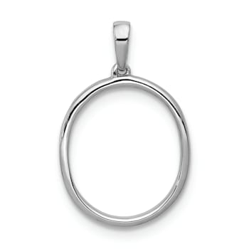 Rhodium Over 14K White Gold Diamond Letter O Initial Pendant