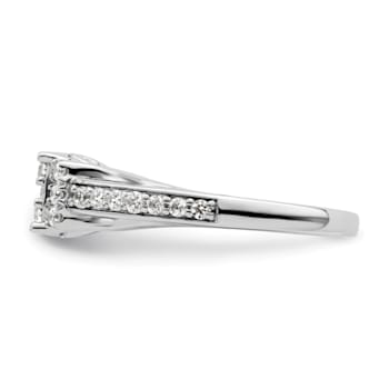 Rhodium Over 14K White Gold Lab Grown Diamond VS/SI GH, Cluster Ring 0.739ctw