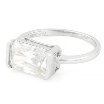 Moissanite Radiant-Cut Solitaire Ring In Platinum-Enhanced Sterling
Silver 4.00ctw Diamond Equivalent Weight