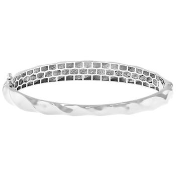 Twisted Graduated Bangle In Sterling Silver