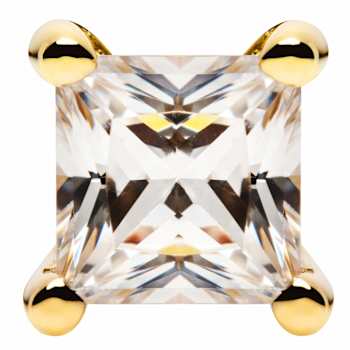 White Cubic Zirconia 14k Yellow Gold Studs With Velvet Gift Box 0.60ctw