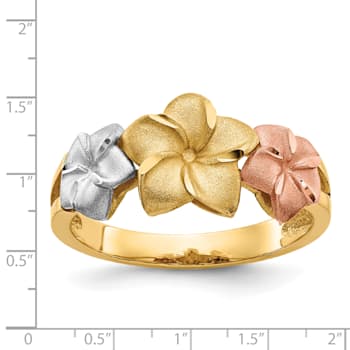 14K Plumeria Flower Ring