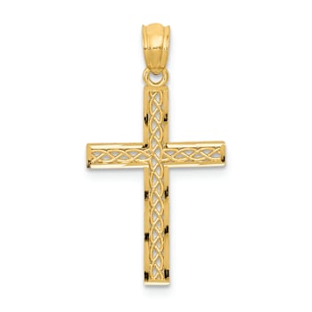 14k Yellow Gold Filigree Cross Pendant