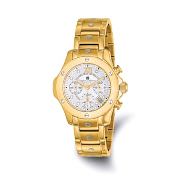 Charles Hubert Ladies IP-plated Stainless Silver 32mm Dial Watch