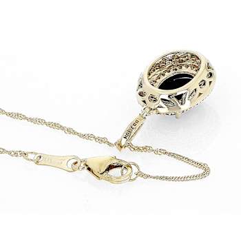 Australian Opal Triplet And White Zircon Pendant Necklace In Solid 10K
Yellow Gold 0.36ctw