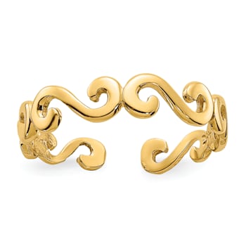 14K Yellow Gold Swirl Toe Ring