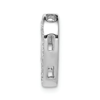 Rhodium Over 14k White Gold Diamond Heart Chain Slide