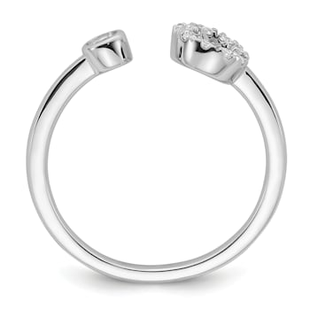 Rhodium Over 14K White Gold Lab Grown Diamond VS/SI GH, Initial C
Adjustable Ring