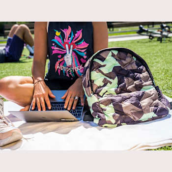 GO Dash Dot Maya Backpack Handbag in Camo Mint