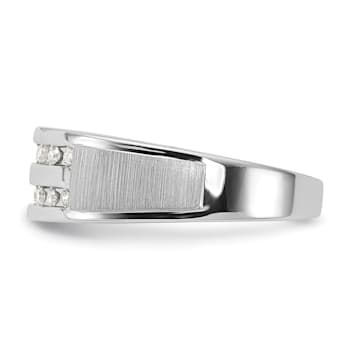 Rhodium Over 10K Gold Lab Grown Diamond Men's Ring
