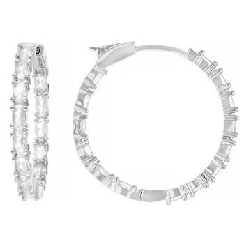 Inside-Out CZ Hoop Earrings