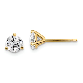 Certified White Lab-Grown Diamond G-H SI 14k Yellow Gold Martini Stud
Earrings 1.00ctw