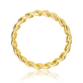 Chain Link Band Ring In 14K Gold Over Sterling Silver