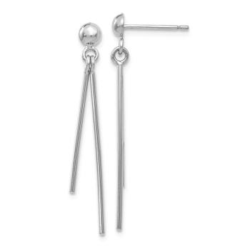 Rhodium Over 14k White Gold Polished Dangle Earrings
