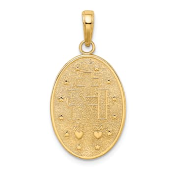14K Yellow Gold Miraculous Medal Pendant