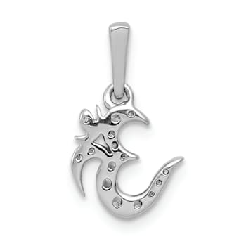 Rhodium Over 14k White Gold Diamond Om Symbol Pendant