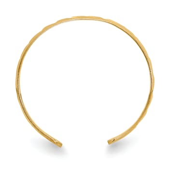 14K Yellow Gold Diamond Cut Toe Ring