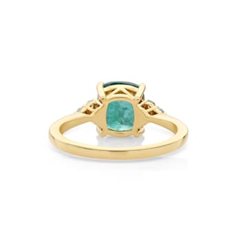 2.18 Ctw Emerald With 0.12 Ctw White Diamond Ring in 14K YG