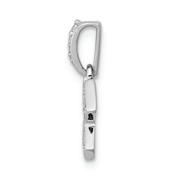 Rhodium Over 14K White Gold Diamond Aquarius Zodiac Pendant