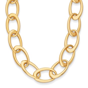 14K Yellow Gold Oval Link 18-inch Necklace