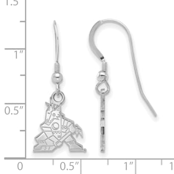 Rhodium Over Sterling Silver NHL Arizona Coyotes LogoArt Dangle Earrings