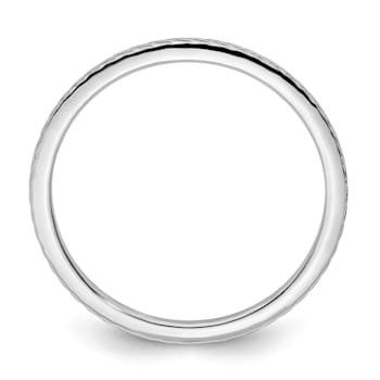 Rhodium Over 10K White Gold 1.2mm Twisted Wire Pattern Stackable
Expressions Band