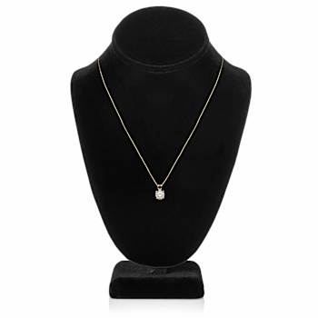 White Cubic Zirconia 14k Yellow Gold Pendant With Chain 1.00ctw