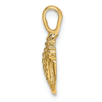 10K Yellow Gold Textured Mini Conch Shell Charm