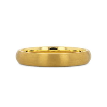 MILLER Gold Plated Tungsten Domed Ring with Brushed Finish 4mm