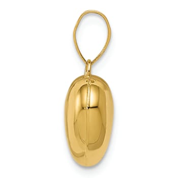 14k Yellow Gold Polished 3D Puffed Heart Pendant