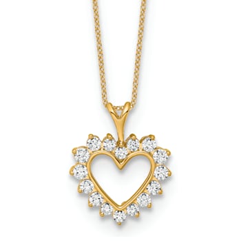 10K Yellow Gold Lab Grown Diamond VS/SI GH, Heart Pendant Necklace