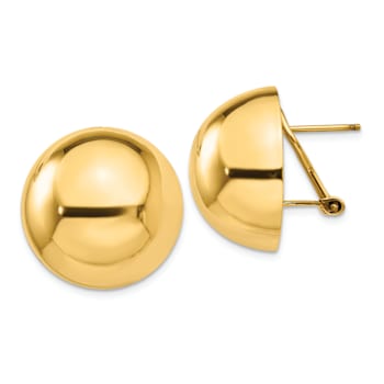 14k Yellow Gold 20mm Polished Half Ball Stud Earrings