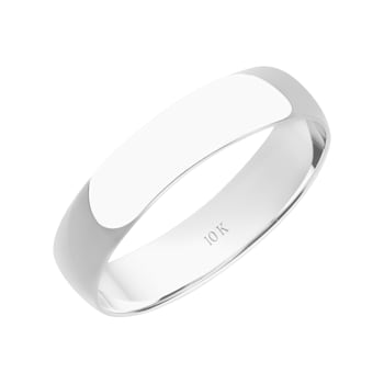 4mm Lightweight Ladies Wedding Band in 10k White Gold