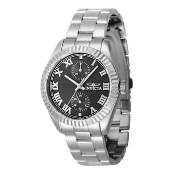 Invicta Specialty 36mm Black Dial Stainless Steel Quartz Watch