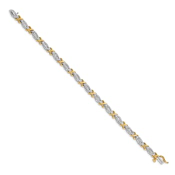 14k Yellow Gold and 14k White Gold Baguette Diamond Bracelet