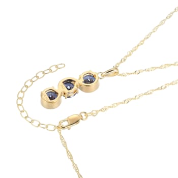 Blue Cubic Zirconia 18k Yellow Gold Over Sterling Silver June Birthstone
Pendant 5.94ctw