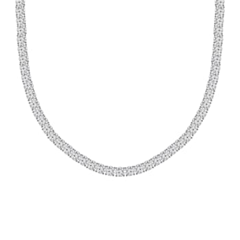 White Cubic Zirconia Platinum Over Sterling Silver Tennis Necklace 43.50ctw